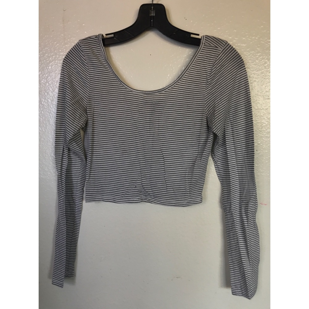 Striped Long sleeve crop top